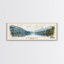 Load image into Gallery viewer, Edersee, Germany Watercolor Beach Print, Vacation Gift, Germany Wall Art, Framed Canvas Print, Framed Beach Painting