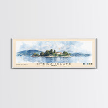 Load image into Gallery viewer, Embiez Island, France Watercolor Beach Print, Vacation Gift, France Wall Art, Framed Canvas Print, Framed Beach Painting