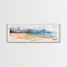 Load image into Gallery viewer, Lido Beach, Hong Kong Watercolor Print, Vacation Gift, Hong Kong Wall Art, Beach Painting, Beach Decor, Large Wall Art, Wood Frame Art