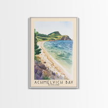 Load image into Gallery viewer, Achmelvich Bay, Scotland Watercolor Print, Vacation Gift, Scotland Wall Art, Beach Painting, Beach Decor, Large Wall Art, Wood Frame Art