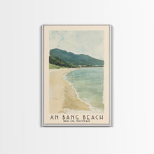 Load image into Gallery viewer, An Bang Beach, Hoi An, Vietnam Watercolor Beach Print, Vacation Gift, Hoi An, Vietnam Wall Art, Framed Canvas Print, Framed Beach Painting