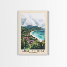 Load image into Gallery viewer, Anse St Jose, Seychelles Watercolor Beach Print, Vacation Gift, Seychelles Wall Art, Beach Painting, Beach Decor, Beach Painting
