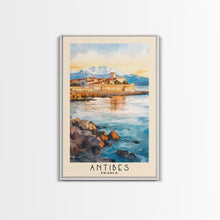 Load image into Gallery viewer, Antibes, France Watercolor Print, Vacation Gift, France Wall Art, Beach Painting, Beach Decor, Large Wall Art, Wood Frame Art