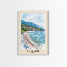 Load image into Gallery viewer, Beidaihe, China Watercolor Beach Print, Vacation Gift, China Wall Art, Framed Canvas Print, Framed Beach Painting