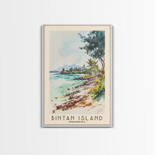 Carregar imagem no visualizador da galeria, Bintan Island, Indonesia Watercolor Beach Print, Vacation Gift, Indonesia Wall Art, Framed Canvas Print, Framed Beach Painting