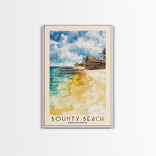 Load image into Gallery viewer, Bounty Beach, Philippines Watercolor Beach Print, Vacation Gift, Philippines Wall Art, Framed Canvas Print, Framed Beach Painting