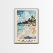 Load image into Gallery viewer, Bávaro Beach, Dominican Republic Watercolor Beach Print, Vacation Gift, Dominican Republic Wall Art, Framed Canvas Print, Framed Beach Painting