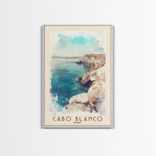 Load image into Gallery viewer, Cabo Blanco, Peru Watercolor Beach Print, Vacation Gift, Peru Wall Art, Beach Painting, Beach Decor, Beach Painting