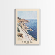 Carregar imagem no visualizador da galeria, Cabrera, Spain Watercolor Beach Print, Vacation Gift, Spain Wall Art, Framed Canvas Print, Framed Beach Painting
