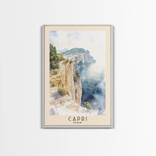 Load image into Gallery viewer, Capri, Italy Watercolor Beach Print, Vacation Gift, Italy Wall Art, Beach Painting, Beach Decor, Beach Painting