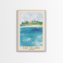 Cargar imagen en el visor de la galería, Cat Island, Bahamas Watercolor Beach Print, Vacation Gift, Bahamas Wall Art, Framed Canvas Print, Framed Beach Painting