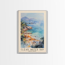 Cargar imagen en el visor de la galería, Clear Water Bay, Hong Kong Watercolor Beach Print, Vacation Gift, Hong Kong Wall Art, Framed Canvas Print, Framed Beach Painting