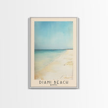 Load image into Gallery viewer, Diani Beach, Kenya Watercolor Beach Print, Vacation Gift, Kenya Wall Art, Framed Canvas Print, Framed Beach Painting