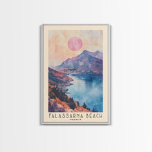Load image into Gallery viewer, Falassarna Beach, Greece Watercolor Print, Vacation Gift, Greece Wall Art, Beach Painting, Beach Decor, Large Wall Art, Wood Frame Art