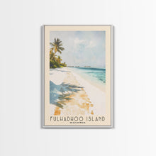 Load image into Gallery viewer, Fulhadhoo Island, Maldives Watercolor Beach Print, Vacation Gift, Maldives Wall Art, Beach Painting, Beach Decor, Beach Painting