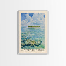 Load image into Gallery viewer, Glover’s Reef Atoll, Belize Watercolor Beach Print, Vacation Gift, Belize Wall Art, Beach Painting, Beach Decor, Beach Painting