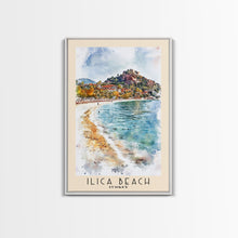 Load image into Gallery viewer, Ilıca Beach, Turkey Watercolor Beach Print, Vacation Gift, Turkey Wall Art, Beach Painting, Beach Decor, Beach Painting