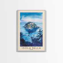 Load image into Gallery viewer, Isola Bella, Italy Watercolor Beach Print, Vacation Gift, Italy Wall Art, Framed Canvas Print, Framed Beach Painting