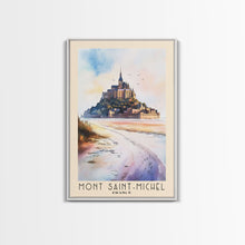 Load image into Gallery viewer, Mont Saint-Michel, France Watercolor Beach Print, Vacation Gift, France Wall Art, Beach Painting, Beach Decor, Beach Painting