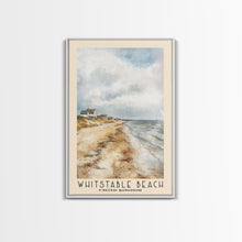 Load image into Gallery viewer, Whitstable beach, United Kingdom Watercolor Beach Print, Vacation Gift, United Kingdom Wall Art, Beach Painting, Beach Decor, Beach Painting