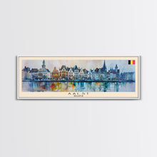 Carregar imagem no visualizador da galeria, Aalst Belgium Travel Art, City Art, Framed Canvas Print or Metal Wall Art, Europe Travel Poster, Panoramic Wall Art, Extra Wide Wall Art