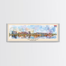 Load image into Gallery viewer, Almere Netherlands Wall Art, Panoramic Travel Poster, Panoramic Framed Canvas Print, City Wall Art, Wall Hanging Home Decor, Travel Art