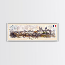 Load image into Gallery viewer, Angers France Wall Art, Panoramic Travel Poster, Panoramic Framed Canvas Print, City Wall Art, Wall Hanging Home Decor, Travel Art