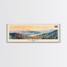 Load image into Gallery viewer, Bergen Norway Wall Art, Panoramic Travel Poster, Panoramic Framed Canvas Print, City Wall Art, Wall Hanging Home Decor, Travel Art