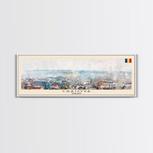 Load image into Gallery viewer, Craiova Romania Travel Print Wall Art, Panoramic City Art, Travel Art, Wall Decor, Vacation Gift, Framed Canvas Print Or Metal Art