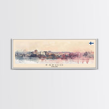Load image into Gallery viewer, Espoo Finland Wall Art, Panoramic Travel Poster, Panoramic Framed Canvas Print, City Wall Art, Wall Hanging Home Decor, Travel Art