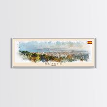 Carregar imagem no visualizador da galeria, Getafe Spain Panoramic Travel Poster, Framed Canvas Print or Metal Wall Art, Travel Art, Home Decor, Panoramic Painting, Midcentury Art