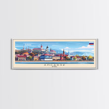 Load image into Gallery viewer, Angarsk Russia Panoramic Travel Poster, Framed Canvas Print or Metal Wall Art, Travel Art, Home Decor, Panoramic Painting, Midcentury Art