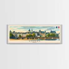 Load image into Gallery viewer, Angers France Wall Art, Panoramic Travel Poster, Panoramic Framed Canvas Print, City Wall Art, Wall Hanging Home Decor, Travel Art