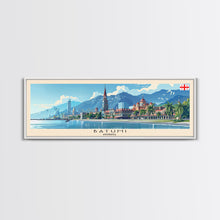 Load image into Gallery viewer, Batumi Georgia Wall Art, Panoramic Travel Poster, Panoramic Framed Canvas Print, City Wall Art, Wall Hanging Home Decor, Travel Art