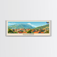 Load image into Gallery viewer, Bijeljina Bosnia Panoramic Travel Poster, Framed Canvas Print or Metal Wall Art, Travel Art, Home Decor, Panoramic Painting, Midcentury Art