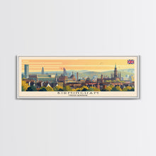 Load image into Gallery viewer, Birmingham United Kingdom Travel Print Wall Art, Panoramic City Art, Travel Art, Wall Decor, Vacation Gift, Framed Canvas Print Or Metal Art