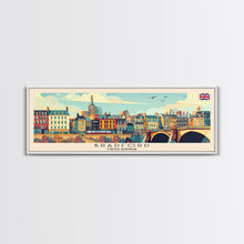 Load image into Gallery viewer, Bradford United Kingdom Travel Print Wall Art, Panoramic City Art, Travel Art, Wall Decor, Vacation Gift, Framed Canvas Print Or Metal Art