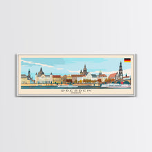 Load image into Gallery viewer, Dresde Germany Travel Art, City Art, Framed Canvas Print or Metal Wall Art, Europe Travel Poster, Panoramic Wall Art, Extra Wide Wall Art