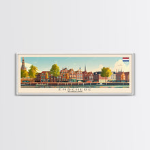 Load image into Gallery viewer, Enschede Netherlands Wall Art, Panoramic Travel Poster, Panoramic Framed Canvas Print, City Wall Art, Wall Hanging Home Decor, Travel Art