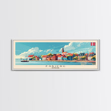 Load image into Gallery viewer, Esbjerg Denmark Travel Art, City Art, Framed Canvas Print or Metal Wall Art, Europe Travel Poster, Panoramic Wall Art, Extra Wide Wall Art