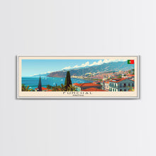Carregar imagem no visualizador da galeria, Funchal Portugal Travel Print Wall Art, Panoramic City Art, Travel Art, Wall Decor, Vacation Gift, Framed Canvas Print Or Metal Art