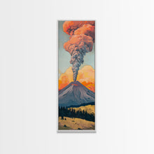 Load image into Gallery viewer, Colorful Volcano Eruption Printed on Framed Canvas, Vertical Landscape Art Print, Mountain Wall Art, 3D Canvas Art, Vertical Office Art