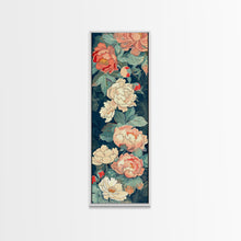 Load image into Gallery viewer, Delicate Peony Blossoms in Soft Pastel Hues on Japanese-Inspired Tall Vertical Canvas Print for Elegant Floral Decor