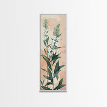 Load image into Gallery viewer, Elegant White Flowers On Tall Stems With Soft Background For Modern Wall Art Decor Ukiyo-e Japanese Style Art Framed Canvas Print
