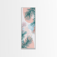 Load image into Gallery viewer, Elegant Pine Branches on Soft Pastel Background - Skinny Art, Japanese Wall Decor, Framed Canvas Print, Ukiyo-e Style