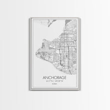 Load image into Gallery viewer, Anchorage Street Map, Alaska Map, Travel Wall Art, City Map Wall Art, Bedroom Art, Modern Art, Wall Art, Canvas Print, Canvas Wall Art