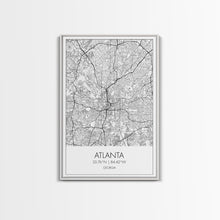 Load image into Gallery viewer, Atlanta Street Map, Georgia Map, City Map Art, Travel Print, Couple Gift, Minimalist Art Print, Wall Art, Canvas Print, Canvas Wall Art