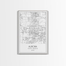 Carregar imagem no visualizador da galeria, Aurora Street Map, Illinois Map, City Map Wall Art, Daughter Gift, Travel Map, Minimalist Art, Wall Art, Canvas Print, Canvas Wall Art