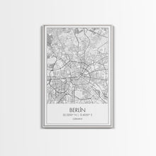 Load image into Gallery viewer, Berlin Street Map, Germany Map, Europe City Map Art, Modern Art, Wall Art, Canvas Print, Canvas Wall Art, Travel Lover Gift, Guest Room Art