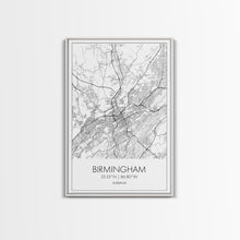 Load image into Gallery viewer, Birmingham Street Map, Alabama Map, City Map Art, Modern Art, Wall Art, Canvas Print, Canvas Wall Art, Minimalist Art, Housewarming Gift